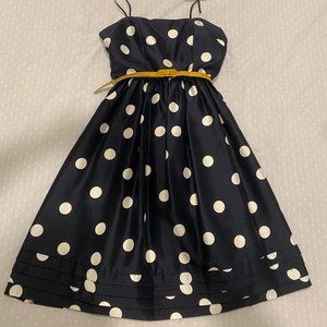Eliza J Navy Blue Polka Dot Dress